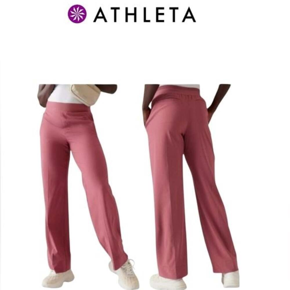 NWOT Athleta Brooklyn Heights High Rise Wide Leg Trouser Size:12 Minimalist